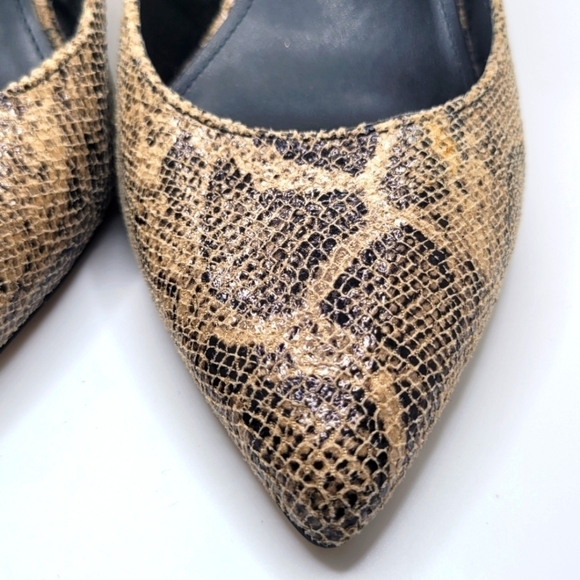Express Womens Slingback Pump Multicolor Snakeskin Print Stiletto Heel Sz 9M - Picture 10 of 12